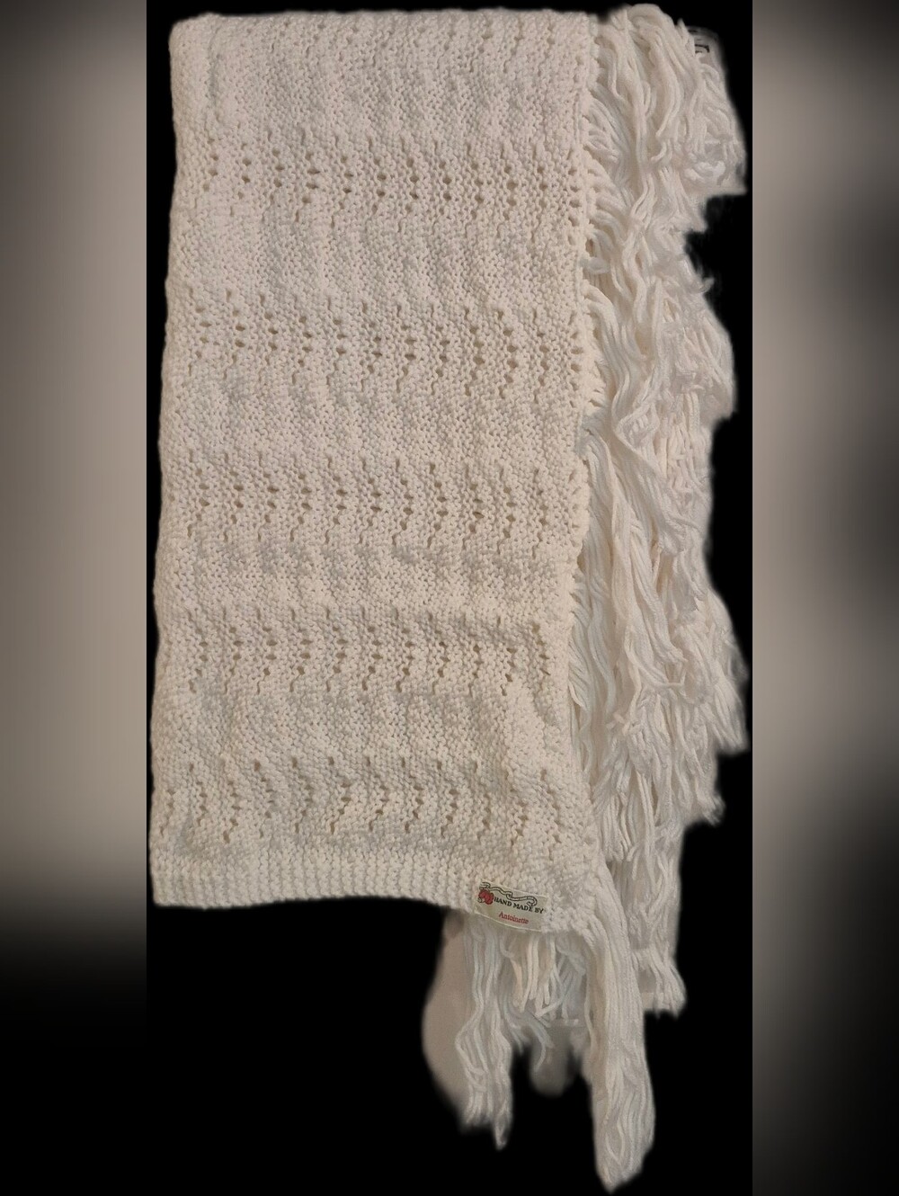 Vintage Hand Knitted Cozy Throw
